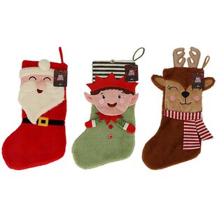 Apollo Grote Kerstsokken Kerst Print 3-Pack Kerstman/Kerstelf/Rendier