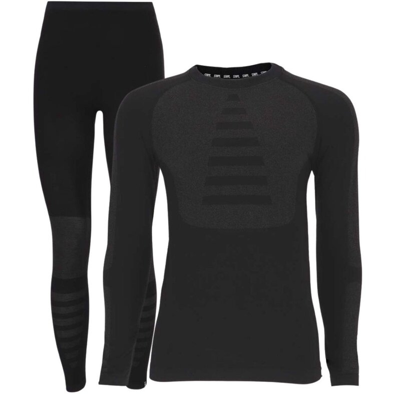 STAPP STAPP Heat Thermoset Men - Merino Wool - Thermo Shirt + Thermo Tights Black