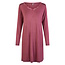 By Louise By Louise Ladies Nightshirt V-Neck With Lace Long Sleeve Bamboo Viscose Solid Bordeaux Red