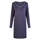 By Louise By Louise Dames Nachthemd V-Hals Met Kant Lange Mouw Bamboe Viscose Effen Donkerblauw