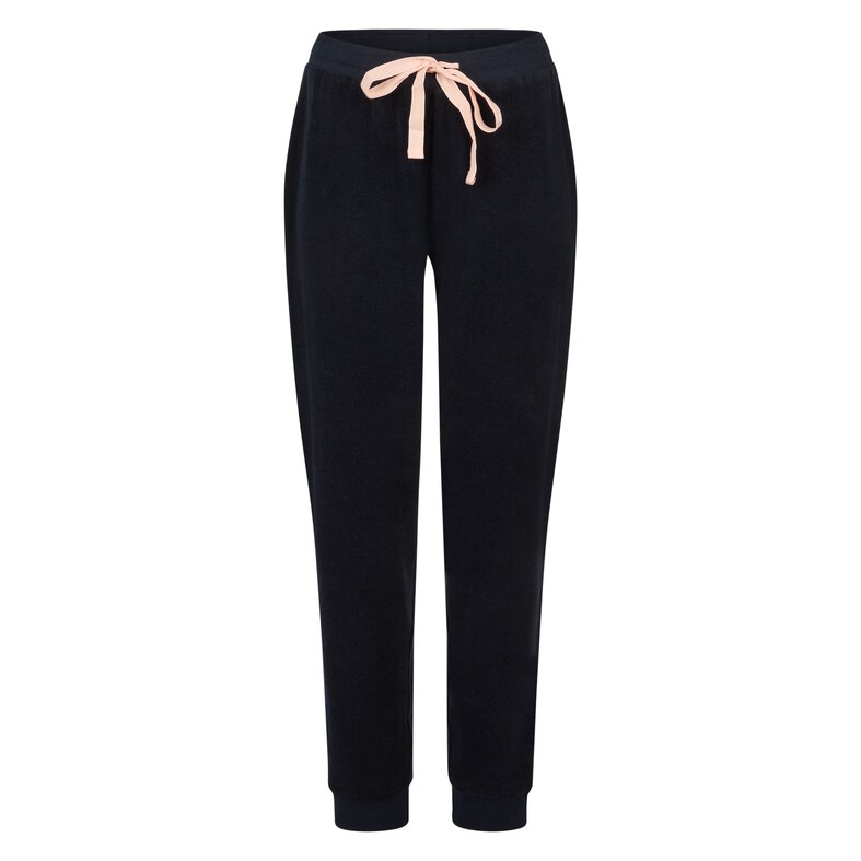 By Louise By Louise Ladies Winter Pajama Set Long Terry Pink/Dark Blue Dotted