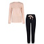 By Louise By Louise Dames Winter Pyjama Set Lang Badstof Roze/Donkerblauw Gestipt