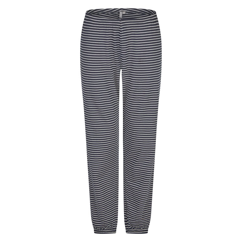 By Louise By Louise Ladies Pyjama Set Long Cotton Dark Blue/White Striped