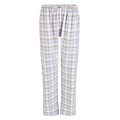 By Louise By Louise Dames Pyjama Set Flanel Lang Met Knoopsluiting Blauw/Wit Geruit