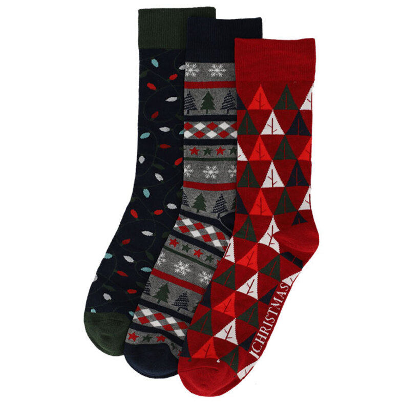 Apollo Apollo Men's Christmas Socks Giftbox 3-Pack Print