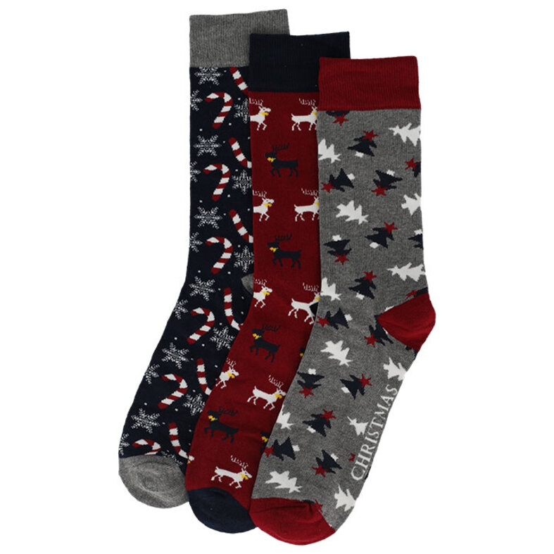 Apollo Apollo Men's Christmas Socks Giftbox 3-Pack Print