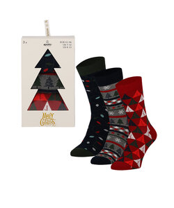 Apollo Heren Kerstsokken Giftbox 3-Pack Print