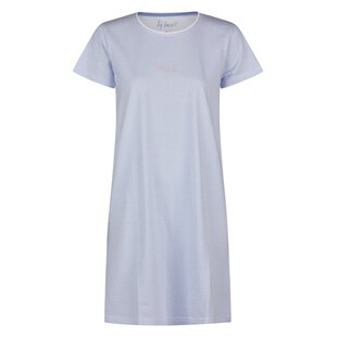 By Louise Ladies Nightshirt Short Sleeve Blue Striped