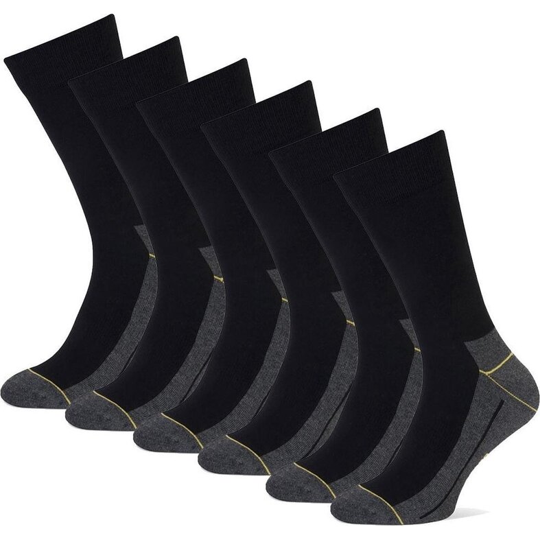 STAPP STAPP Unisex Hiking Socks Yellow Walker Seamless Socks 6-Pack Black