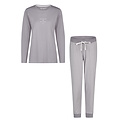By Louise By Louise Ladies Pajama Set Long Jersey Cotton Gray Striped