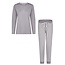 By Louise By Louise Ladies Pajama Set Long Jersey Cotton Gray Striped