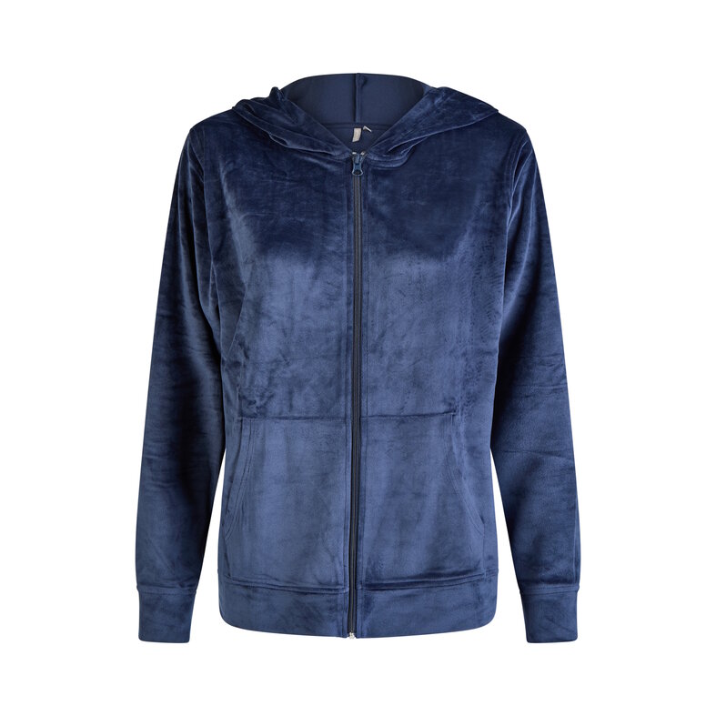 By Louise By Louise Ladies House Suit Velvet Plain Blue