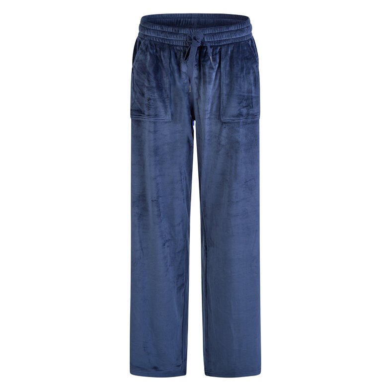 By Louise By Louise Ladies House Suit Velvet Plain Blue