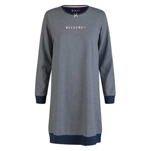 By Louise Ladies Long Sleeve Nightshirt Dark Blue Striped