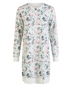 By Louise Ladies Nightshirt Long Sleeve White Floral