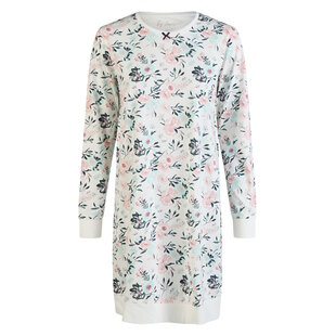 By Louise Ladies Nightshirt Long Sleeve White Floral