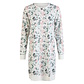 By Louise By Louise Dames Nachthemd Lange Mouw Wit Gebloemd