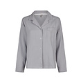 By Louise By Louise Dames Pyjama Set Lang Mousseline Met Knoopjes Grijs/Blauw