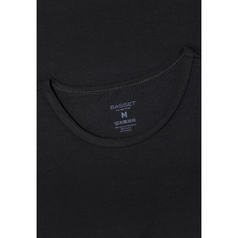 Basset Basset Ladies/Gentlemen Bamboo T-Shirt Round Neck Black