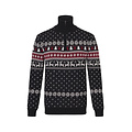 Apollo Apollo Men's Christmas Sweater Zip With Christmas Print Black