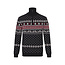 Apollo Apollo Men's Christmas Sweater Zip With Christmas Print Black