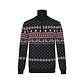 Apollo Apollo Men's Christmas Sweater Zip With Christmas Print Black