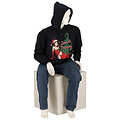 Apollo Apollo Men's Foul Christmas Sweater Hoodie Foul Christmas Print Dark Blue