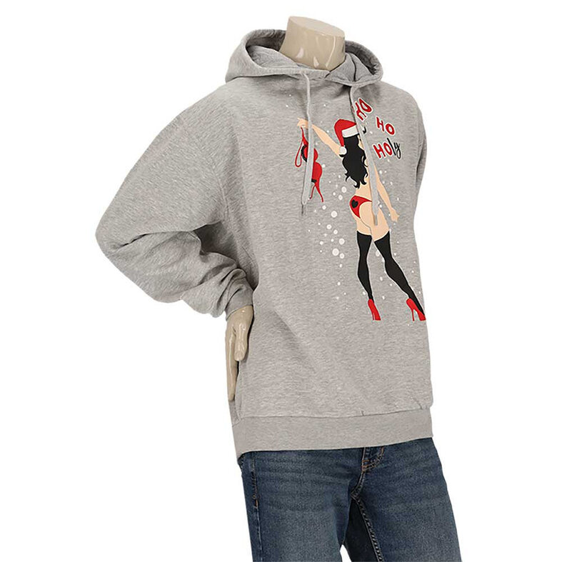 Apollo Apollo Men's Foul Christmas Sweater Hoodie Foul Christmas Print Gray
