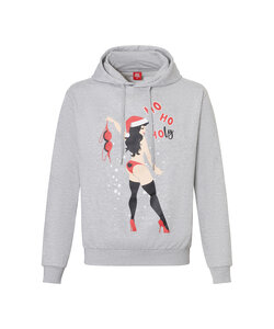 Apollo Men's Foul Christmas Sweater Hoodie Foul Christmas Print Gray