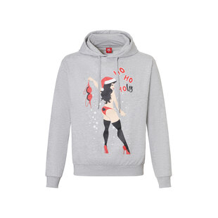 Apollo Men's Foul Christmas Sweater Hoodie Foul Christmas Print Gray