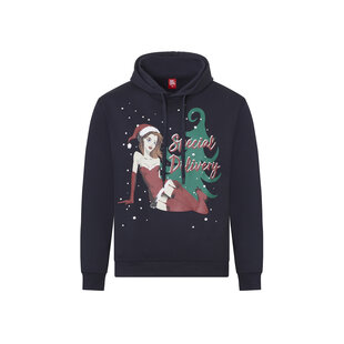 Apollo Heren Foute Kersttrui Hoodie Foute Kerst Print Donkerblauw