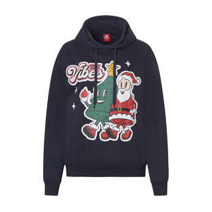 Apollo Ladies Hoodie With Christmas Print Dark Blue