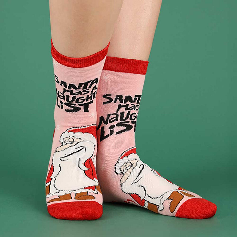 Apollo Apollo Dames Foute Kerstsokken Print 2-Pack Kerstman