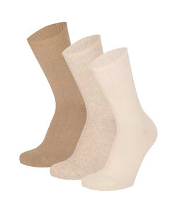Apollo Dames Effen Diabetes Sokken 3-Paar Effen Beige