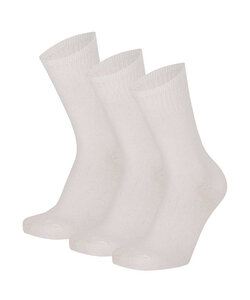 Apollo Ladies Plain Diabetes Socks 3-Pair Plain White
