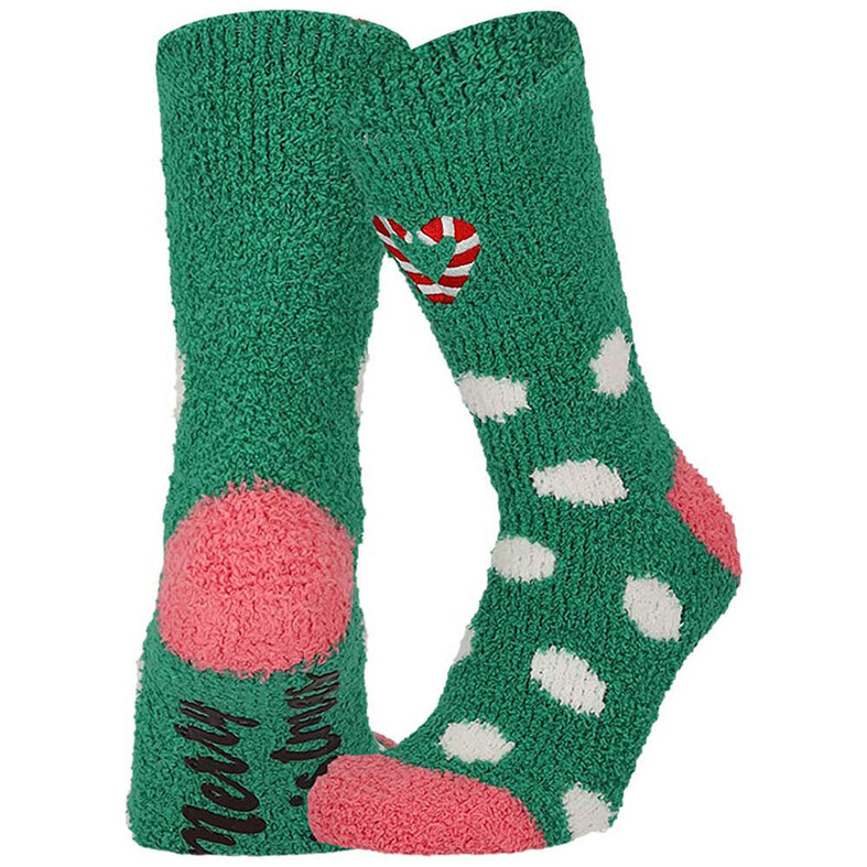 Apollo Apollo Ladies Socks Christmas Print Chenille Bedsocks Giftbox 3-Pack Christmas Print