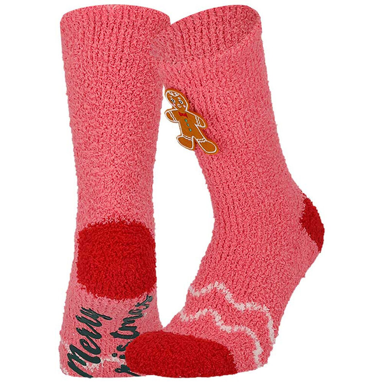Apollo Apollo Ladies Socks Christmas Print Chenille Bedsocks Giftbox 3-Pack Christmas Print