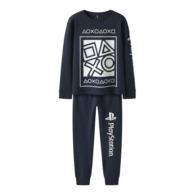 Name It Name It Jongens Lange Pyjama Set NKMOLYMPOS Playstation Print Donkerblauw