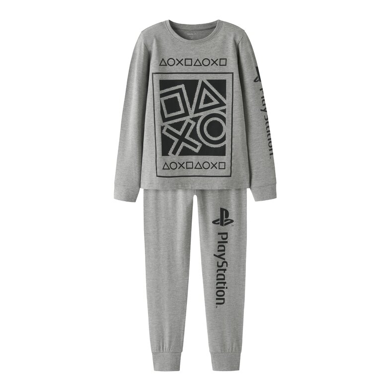 Name It Name It Jongens Lange Pyjama Set NKMOLYMPOS Playstation Print Grijs