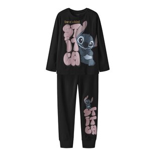 Name It Meisjes Lange Pyjama Set NKFOLINA Stitch Zwart