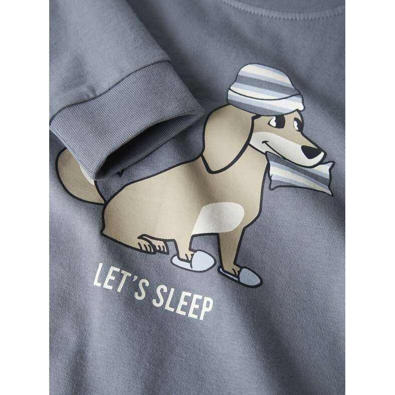 Name It Name It Jongens Lange Pyjama Set NMMRAMEL Gestreept Grijs