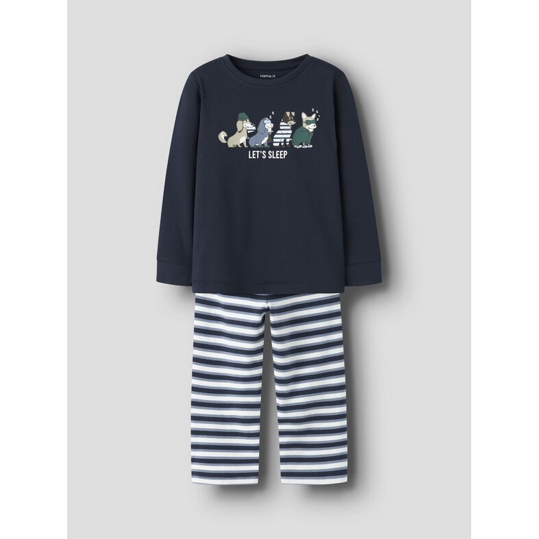 Name It Name It Jongens Lange Pyjama Set NMMRAMEL Gestreept Donkerblauw