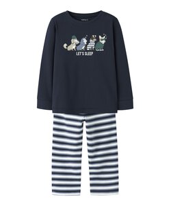 Name It Jongens Lange Pyjama Set NMMRAMEL Gestreept Donkerblauw