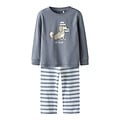 Name It Name It Jongens Lange Pyjama Set NMMRAMEL Gestreept Grijs