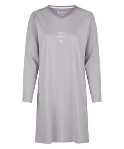 By Louise Ladies Nightshirt Long Sleeve Cotton Gray Striped