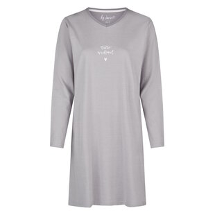 By Louise Ladies Nightshirt Long Sleeve Cotton Gray Striped
