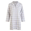 By Louise By Louise Dames Pyjama Nachthemd Flanel Met Knoopjes Blauw/Wit Geruit