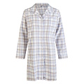 By Louise By Louise Ladies Pyjama Nightshirt Flannel With Buttons Blue/White Checkered
