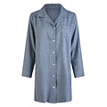 By Louise By Louise Ladies Pyjamas Nightshirt Flannel With Buttons Blue Dotted