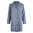 By Louise By Louise Dames Pyjama Nachthemd Flanel Met Knoopjes Blauw Gestipt